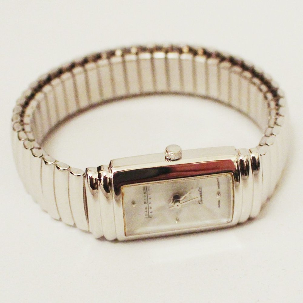 Joan Rivers Silver Expandable Band Tank Watch